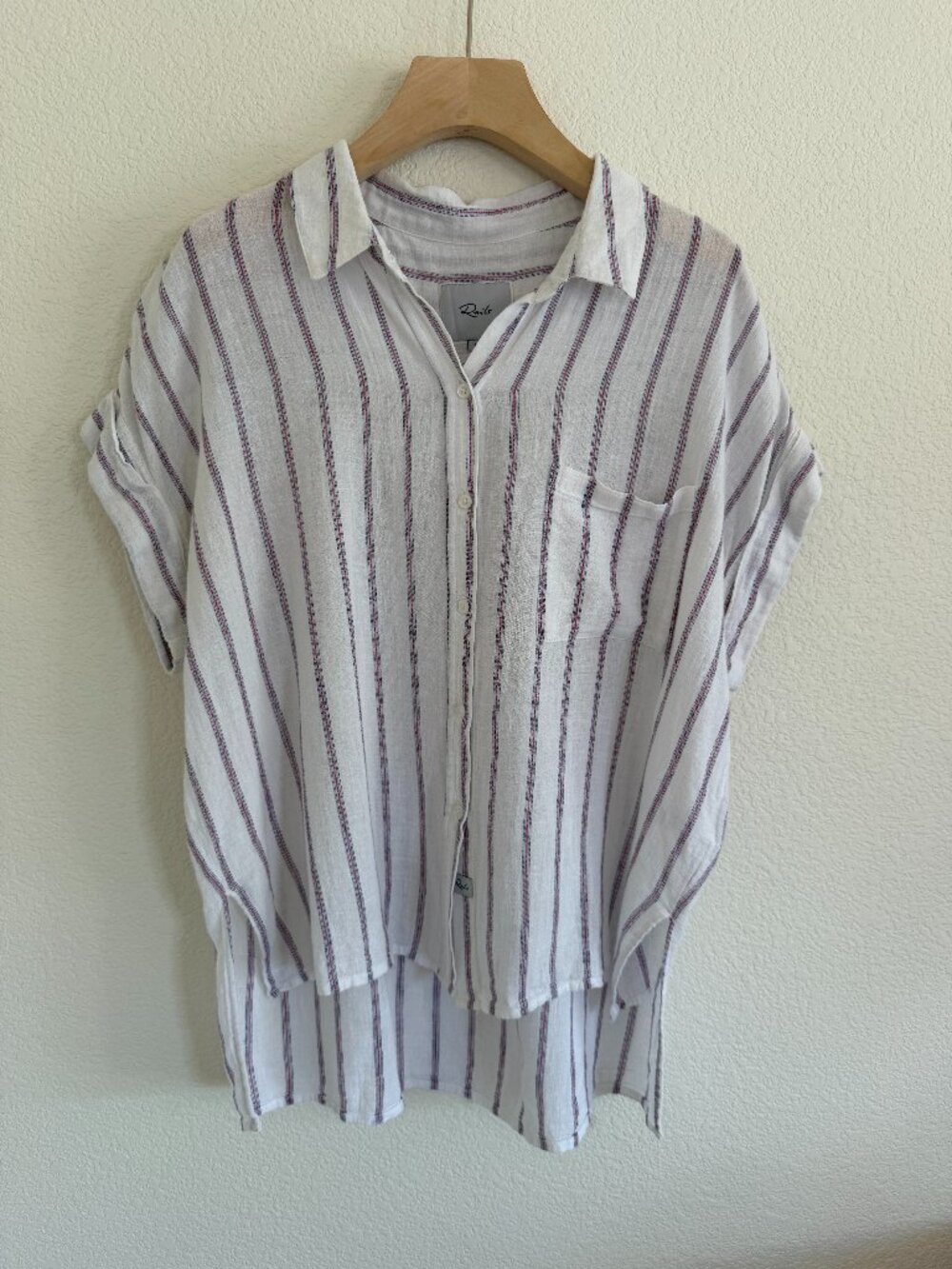 RAILS | Whitney Button-Down Shirt | White Navy Red Stripe Size L